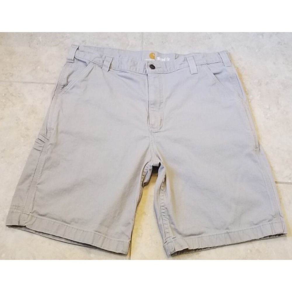 Carhartt Shorts Men Size 38 Utility Work Relaxed Fit Canvas Pockets Khaki Beige
